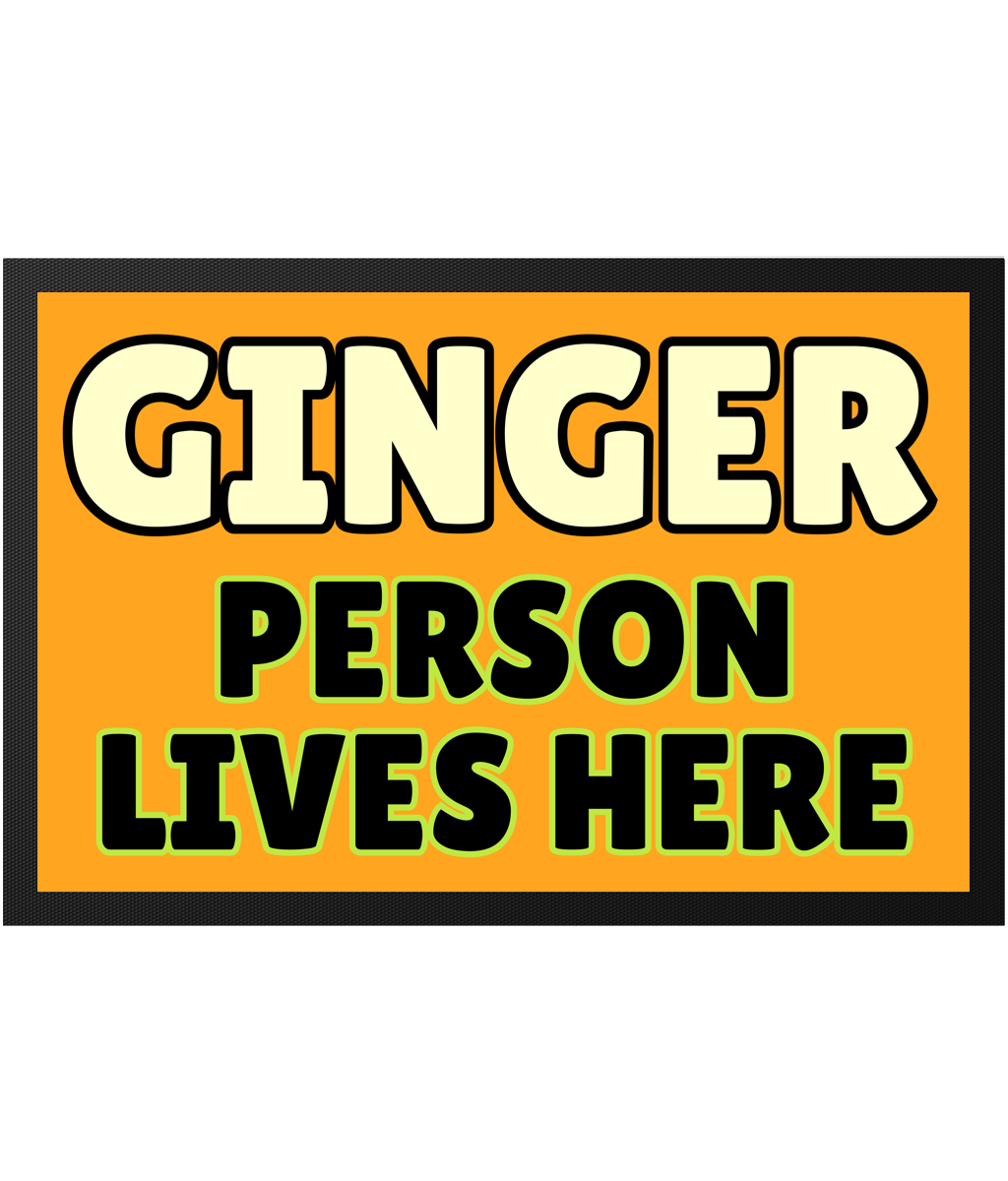 Ginger Person Lives Here Door Mat 