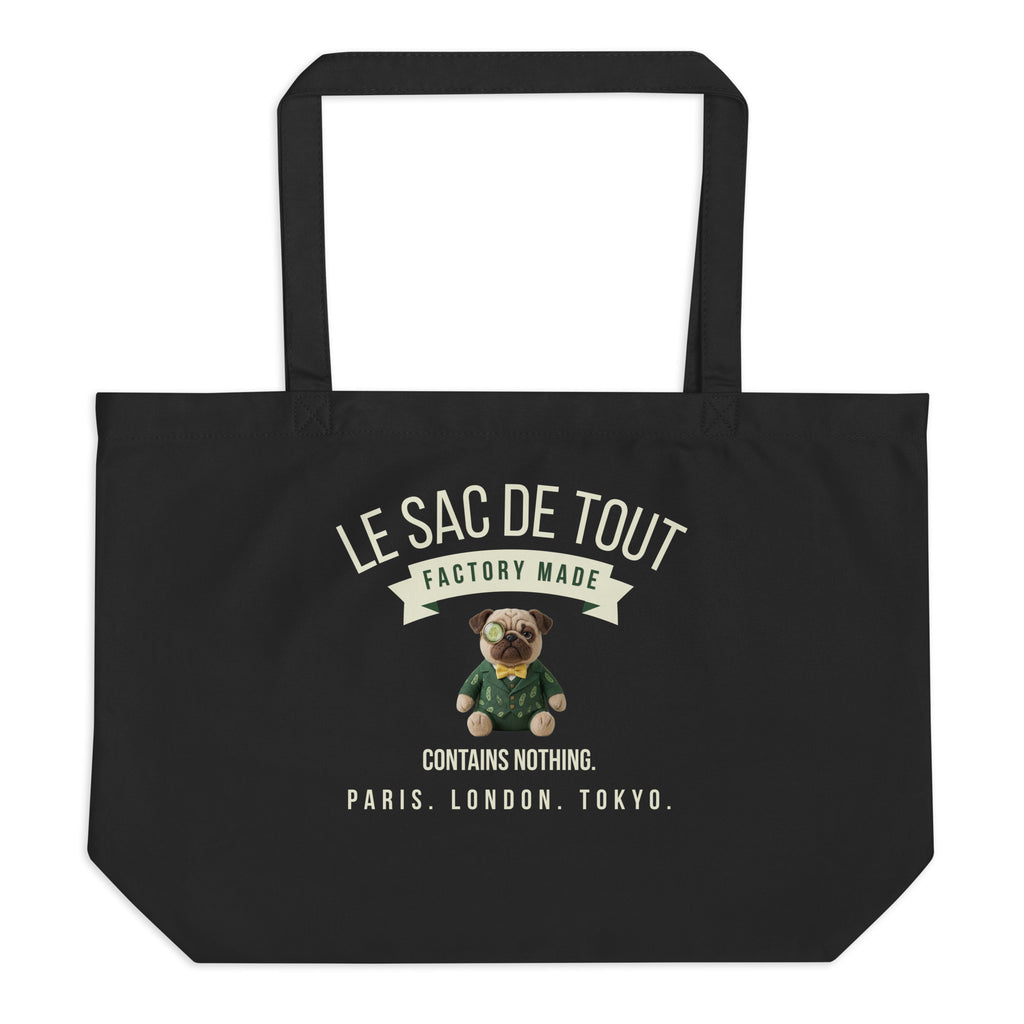 Le Sac De Tout Funny Fashion Tote Bag Black | Organic Canvas Sir Cucumber Dog