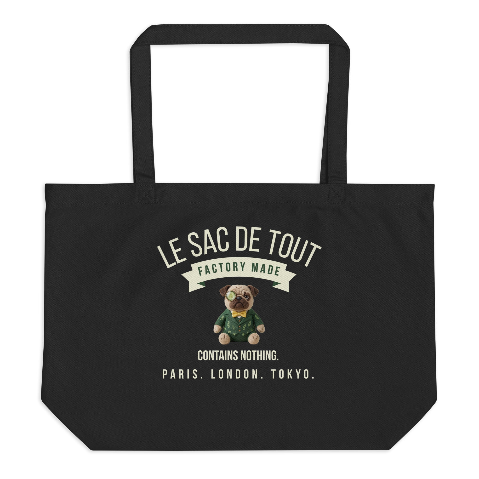 Le Sac De Tout Funny Fashion Tote Bag Black | Organic Canvas Sir Cucumber Dog