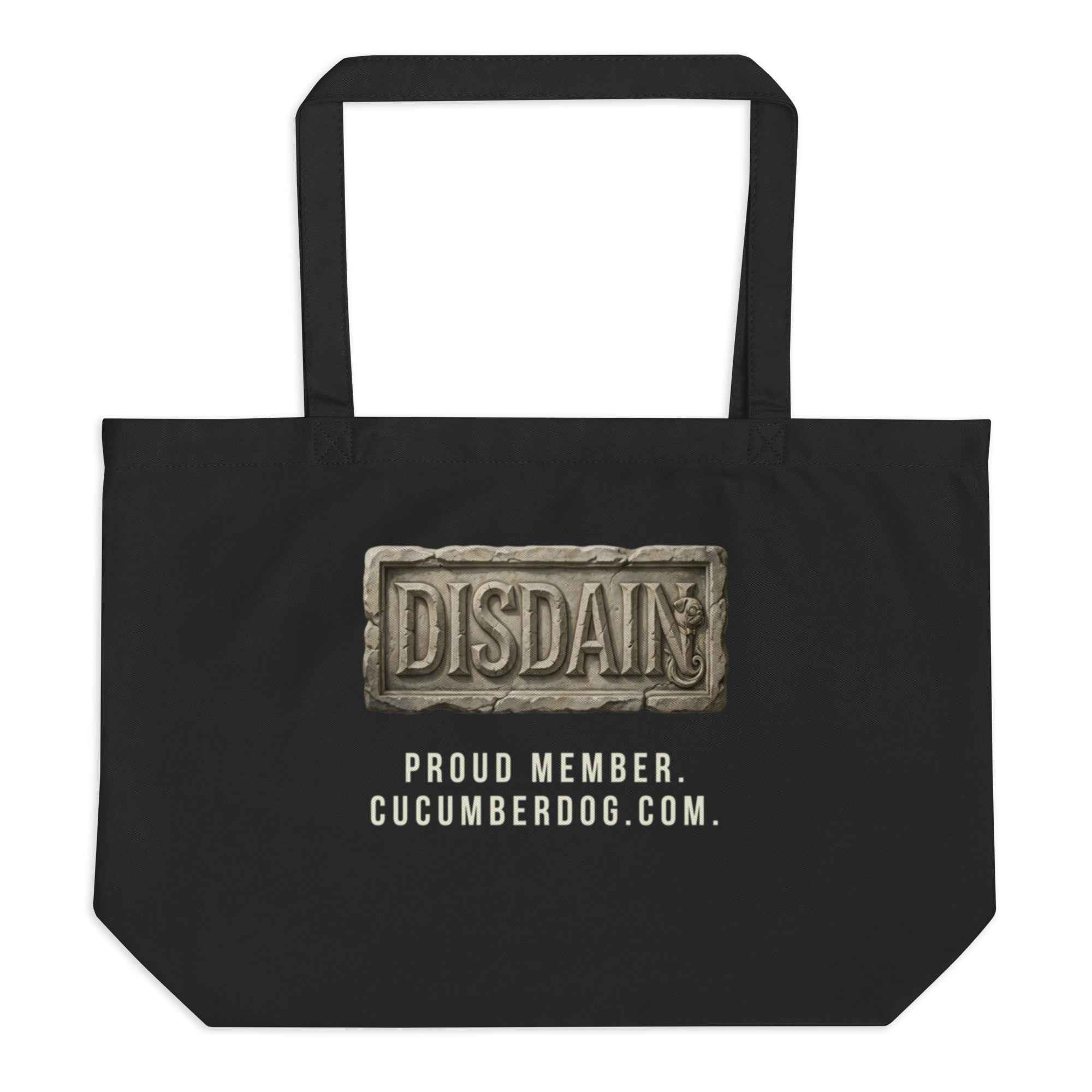 The Noir Artefact: "Disdain" Black-on-Black Stone Relief Tote
