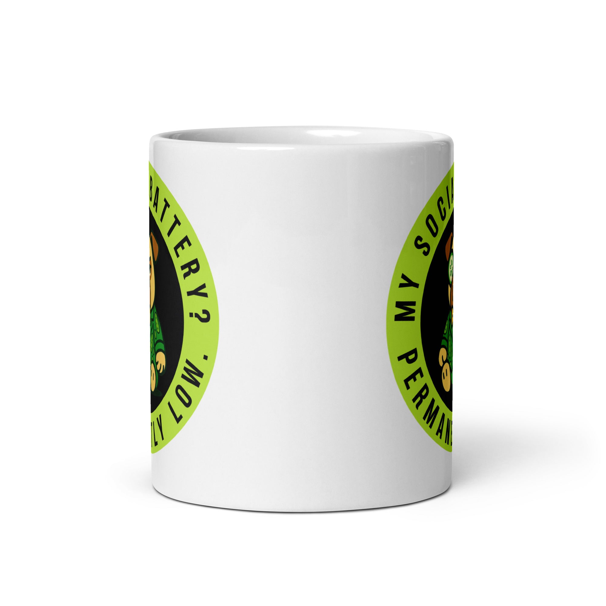 11 oz My Social Battery? Permanently Low Sir Cucumber Dog Mug
