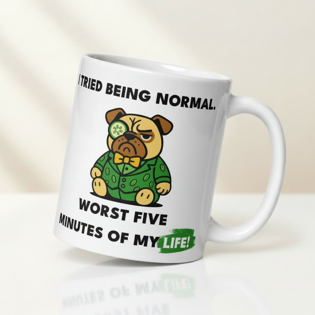 11 oz I tried Being Normal. Worst Five Minutes Of My Life. Sir Cucumber Dog Mug