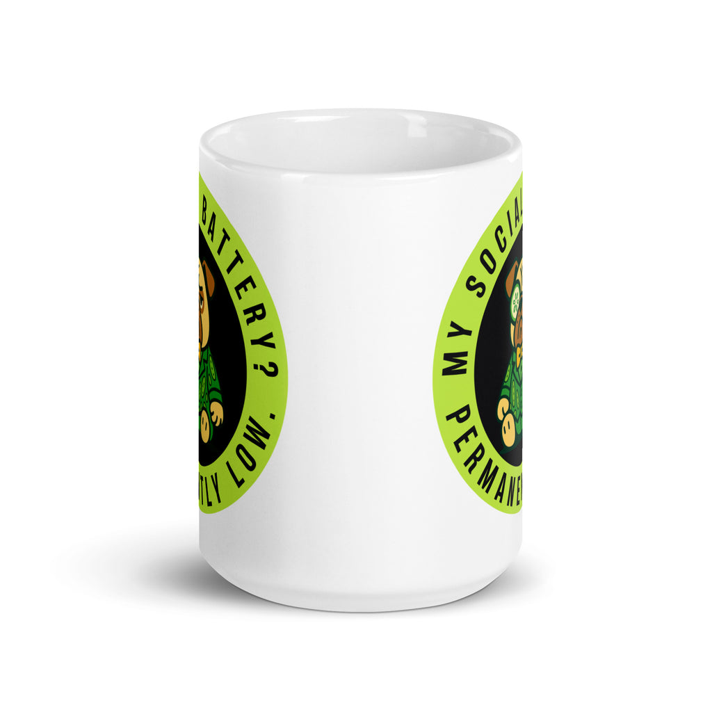 15 oz My Social Battery? Permanently Low Sir Cucumber Dog Mug